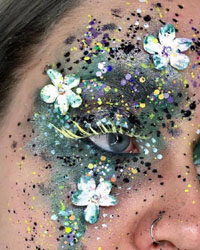 макияж глаз из живых цветов