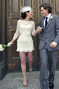 короткие свадебные платья