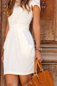 модное белое платье
