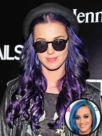 Новый цвет волос Кэти Перри - он стал фиолетовым